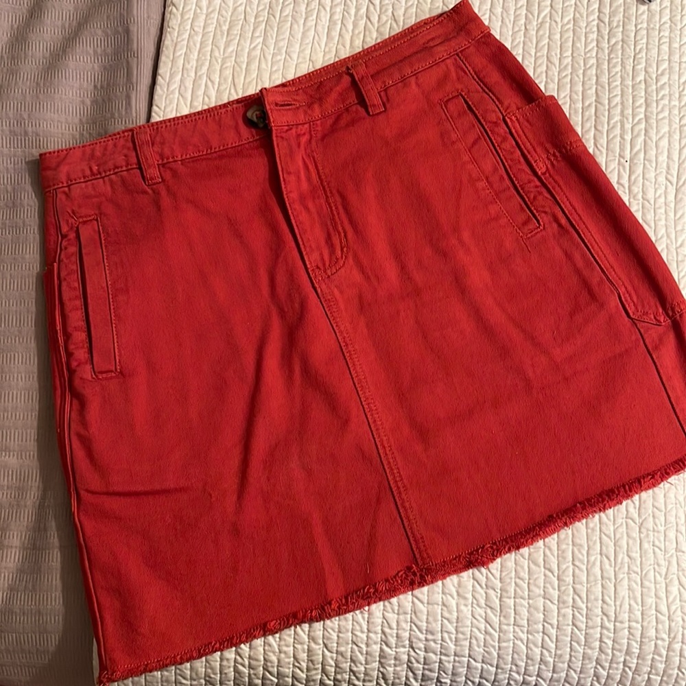PILCRO burnt orange mini skirt, size 10